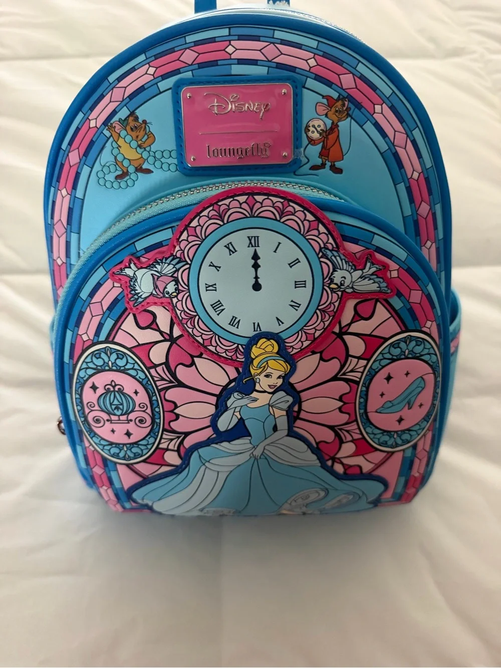 Loungefly Disney Cinderella Stained Glass backpack and wallet
